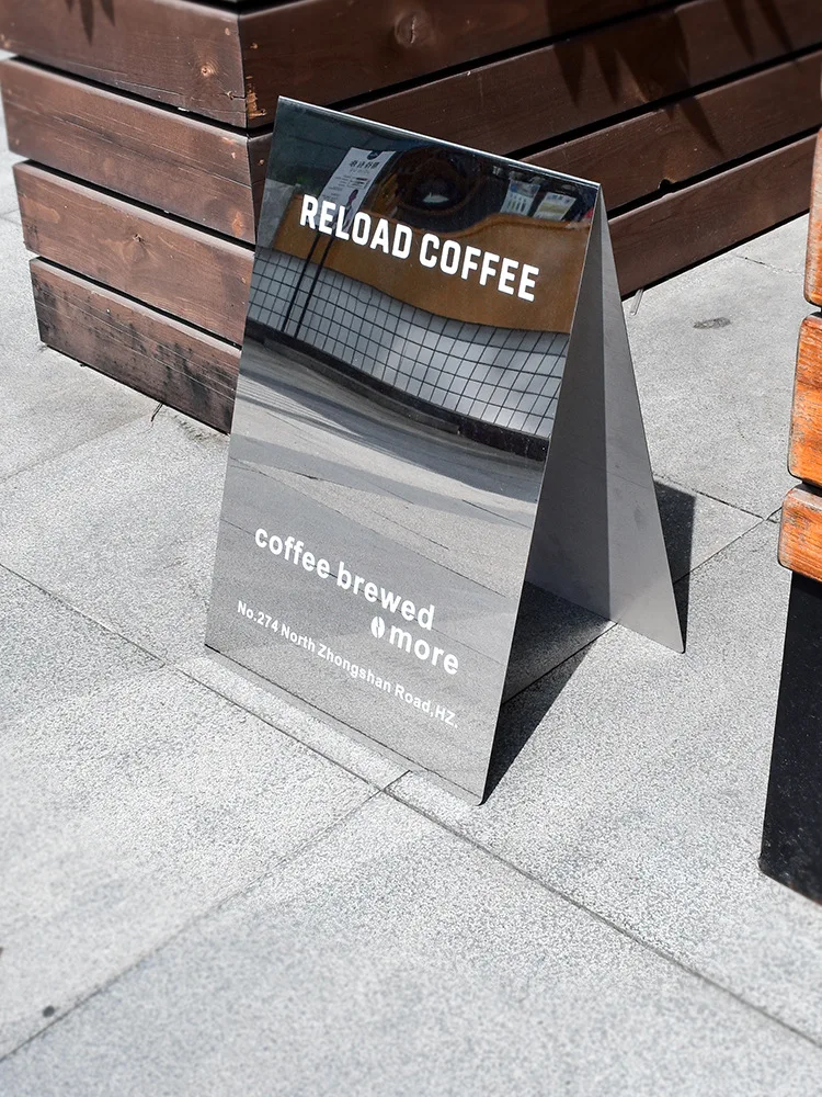 

Mirror Face Reminder Sign, Stainless Steel Display Sign, Landing Sign At The Entrance, Clothing Store, Coffee Shop, Welcome Bill