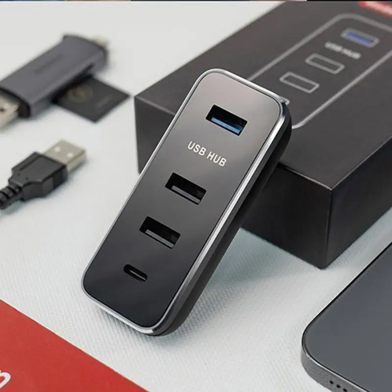 USB 허브 포트 도킹 스테이션, USB 허브 고속 충전기, USB 스플리터 확장 어댑터, 테슬라 모델 Y 글러브 박스용, 4 in 1