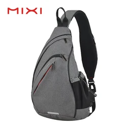 Mixi Patent Design Men Fashion Backpack One Shoulder Sling Bag Crossbody Schoolbag 600D Polyester Dense Canvas Waterproof