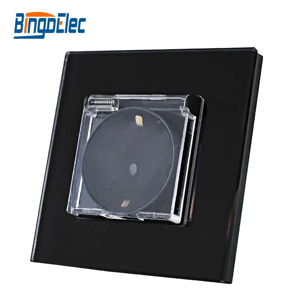 Description Picture 3 of itemBingoelec Waterproof Socket 16A Electric Wall Sockets with Cover double Crystal Panel Electrical Outlet 110V - 250V EU Standard