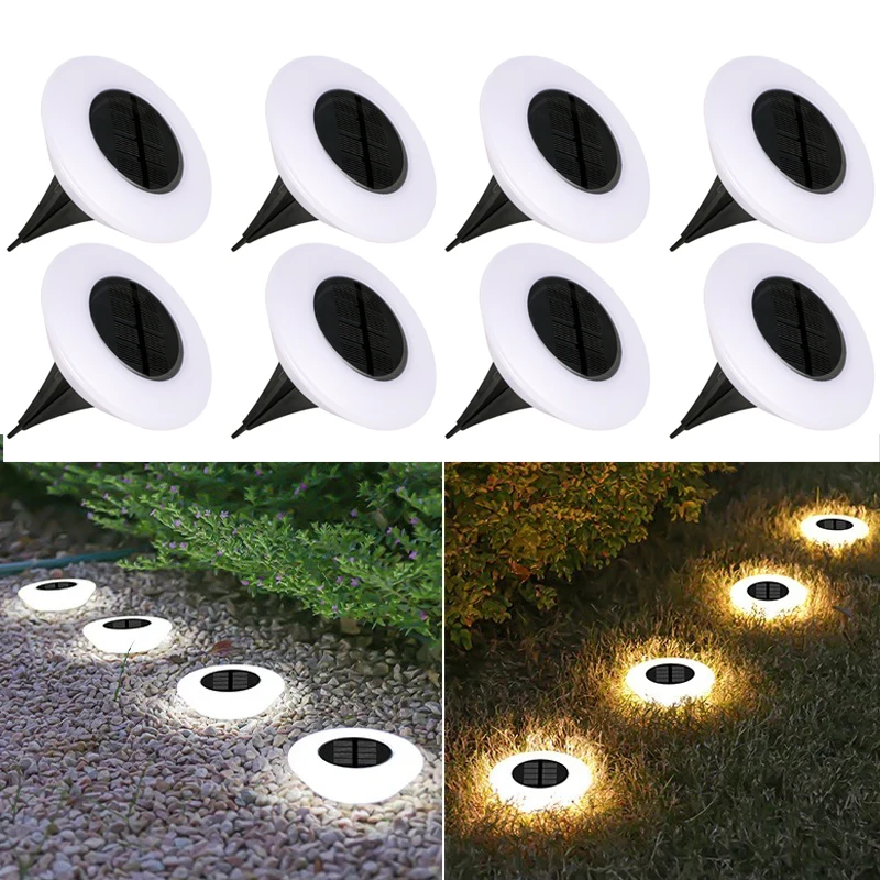 Solar Lights,Outdoors Lamp,360&deg; LED Floor Lights IP65 Waterproof with On/Off for Garden,Yard,Backyard,Driveway,Patio,Lawn