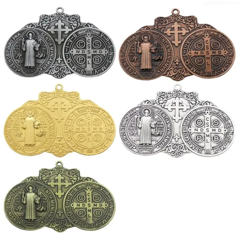Christian Crosses Keychain Pendant Antiqued Metal Hanging Ornament for Prayer R7UB