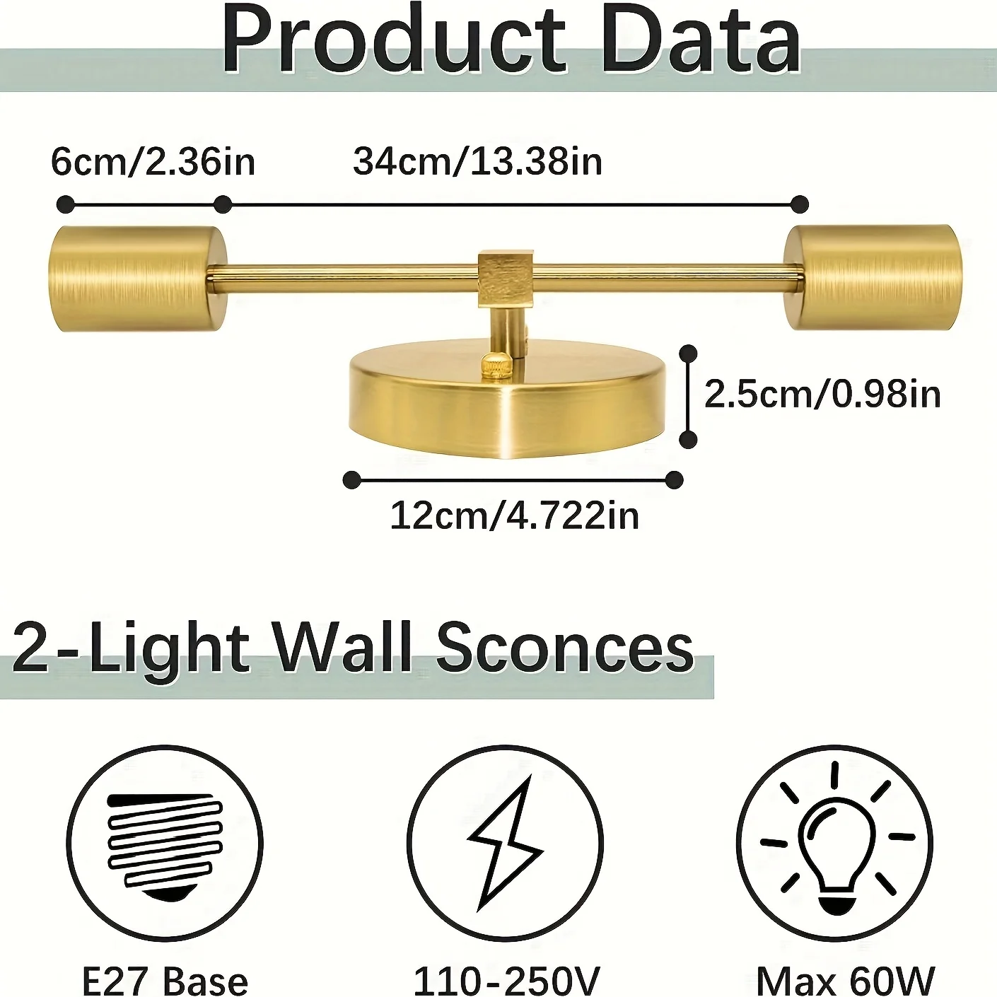 Gold Bathroom Light Fixtures Modern Wall Sconce Gold 2 Light Vanity Fixture for Bathroom Over Mirror Mounted Vertically