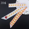 2024 New Design 120cm Heart Print Scarf Small Women Silk Scarf Brand Bag Hair Ribbons Fashion Head Scarf Long Scarves 3