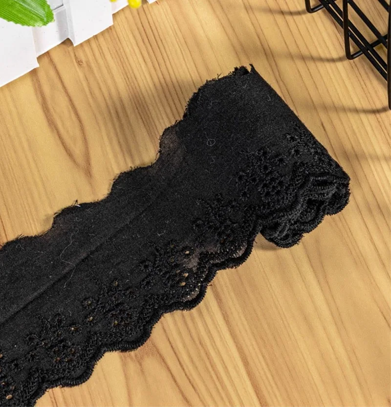 Cotton Embroidery Lace Ribbon 6cm Width 5Yards DIY Sewing Accessories