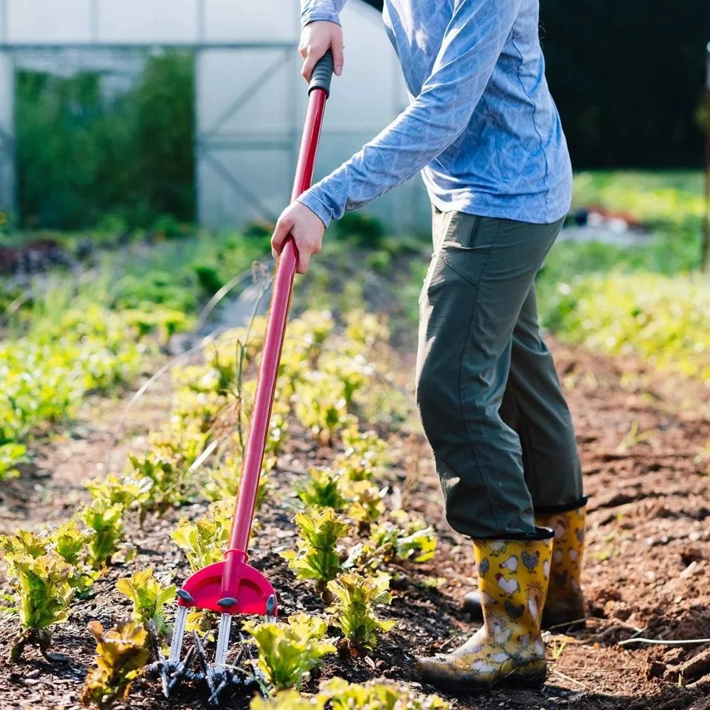Steel Rotary Garden Cultivator with Long Handle 5