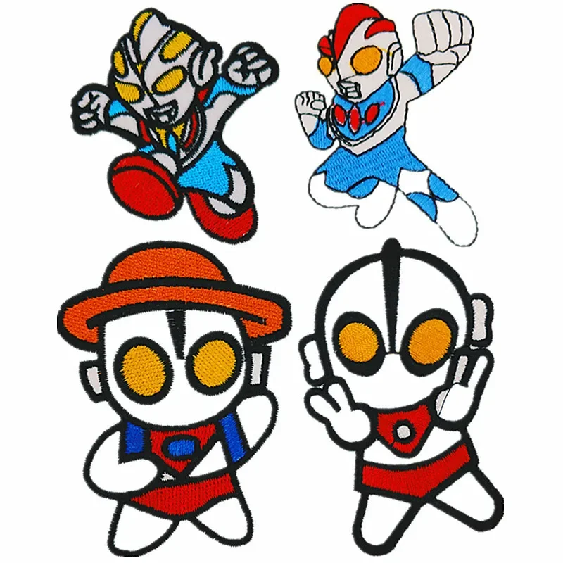 Anime Cartoon Character Embroidery Patch Deniga Ultraman Fabric Patch Can Sew Can Iron on Decorative for Clothing Accessor