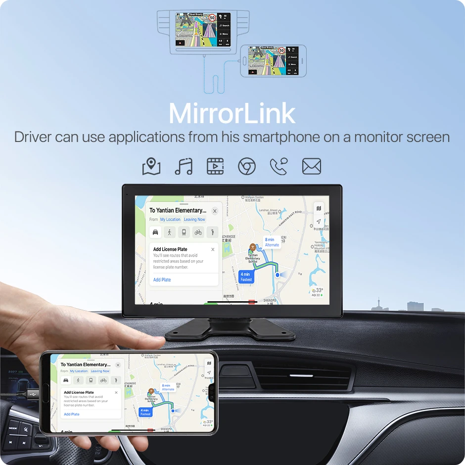 GreenYi 10.1 인치 AHD 4CH 터치 분할 화면 차량 MP4 DVR 레코더 모니터, RV/트럭/버스/트레일러/캠퍼용 AHD 1080P IR 야간 투시경 백업 카메라, 한국어 지원