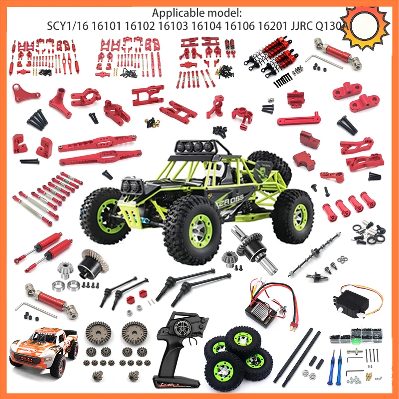Ammortizzatore Rc Per WLtoys 12428 12423 1/12 12428 0016 0017 RC Car Crawler Short Course Truck Ammortizzatore Anteriore Posteriore In Alluminio Parti Di Aggiornamento(Green