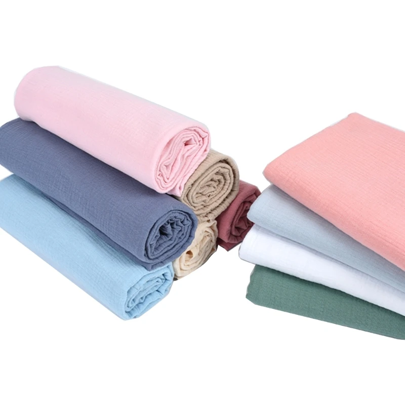 

N80C 80x80cm/120x120cm Baby Blanket 2-Layer Swaddles Wrap Breathable Cotton Quilts