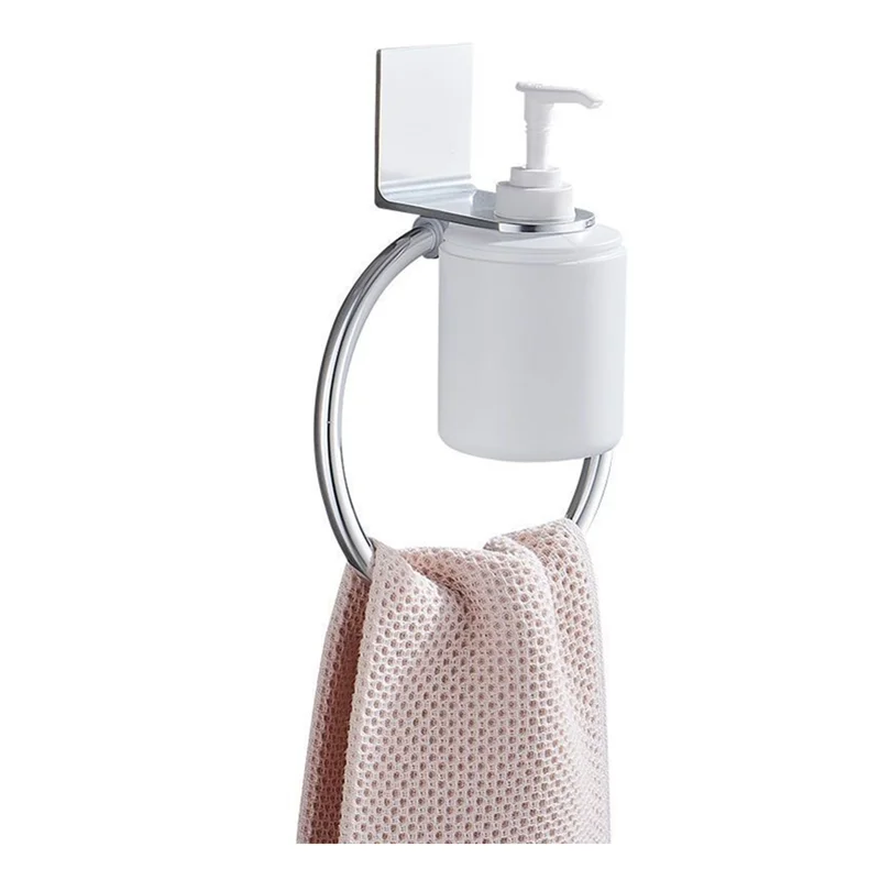 Black Towel Ring Nordic Round Rack Towel Ring Rack Hand Towel Hanging No Punching