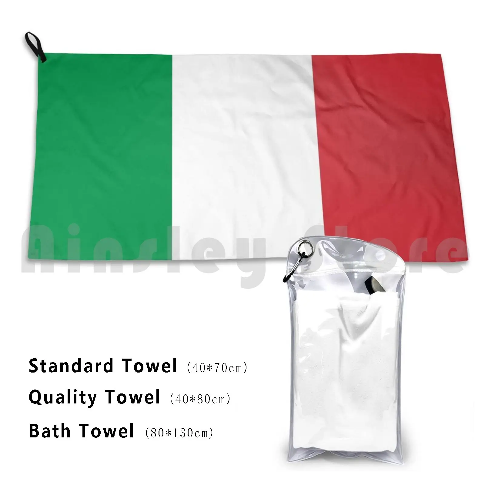 Italian Flag Custom Towel Bath Italy Italia Drapeau Italie Pizza Pasta Bandiera Italiana |