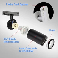 110-220V Rotatable Tracklights LED GU10 Replaceable Light Bulbs Modern Home Decor Hallway Exhibition Store Rail Spot Led Lights 2