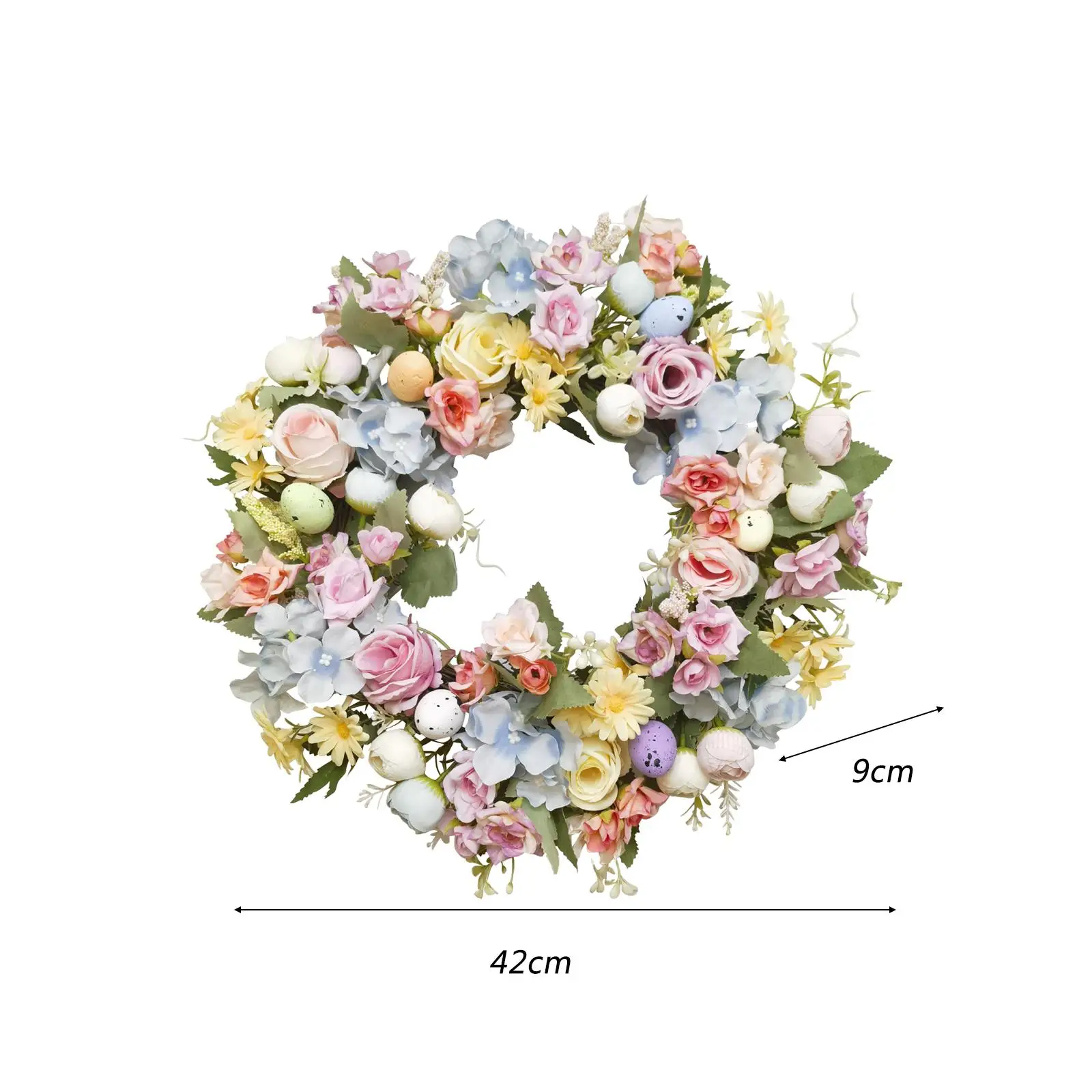 Artificial Easter Wreath Ornament Artificial Flower Garland Greenery Garland for Home Celebration Festivals Front Door Farmhouse