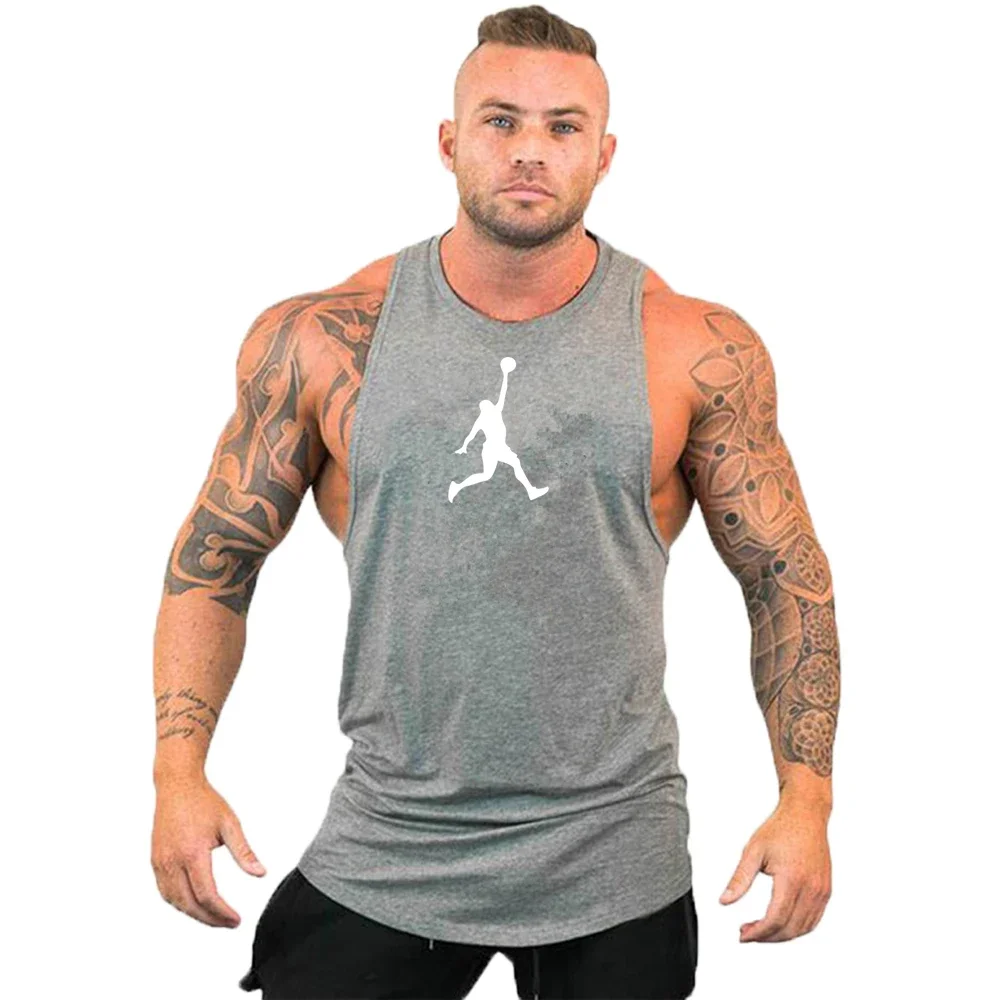 

NEW Bodybuilding Sporty Tank Tops Men Gyms Fitness Workout Sleeveless Shirt Male Stringer Singlet Summer Casual Loose Undershirt