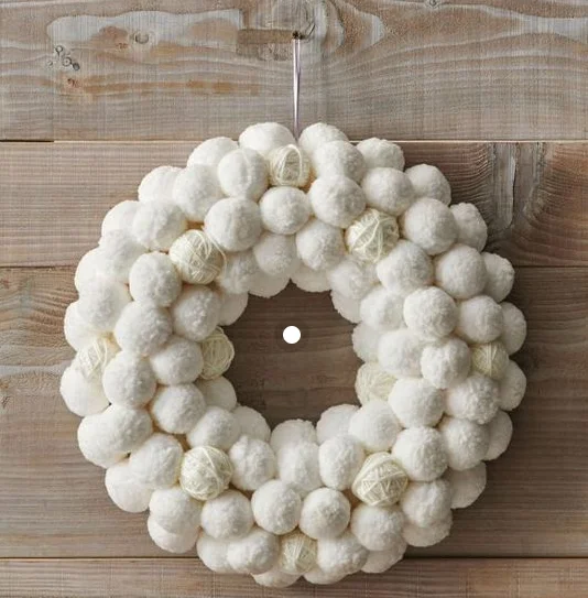 thick woolen pompoms ball wreath holiday decoration crafts 5cm wool pom pom wreath home decoration