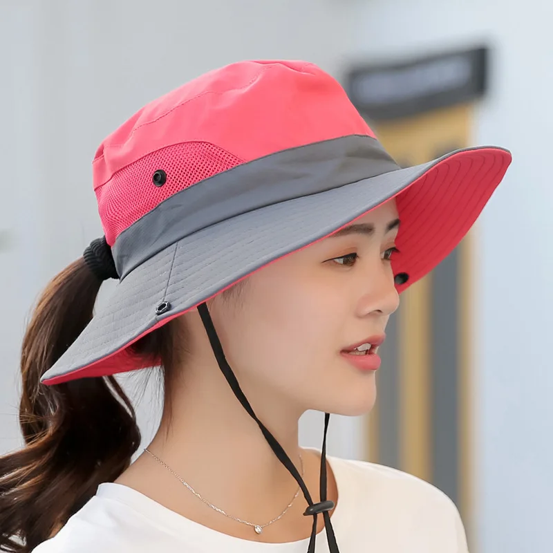 Women Bucket Hat Sun Hat Outdoor UV Protection Bucket Hat Women Panama Summer Wide Brim