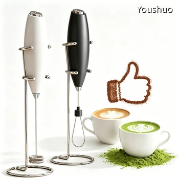 Wireless Milk Frother Electric Handheld Dry Battery Powered Blender Mini Coffee Maker Whisk Mixer For Coffee Cappuccino Cre 1