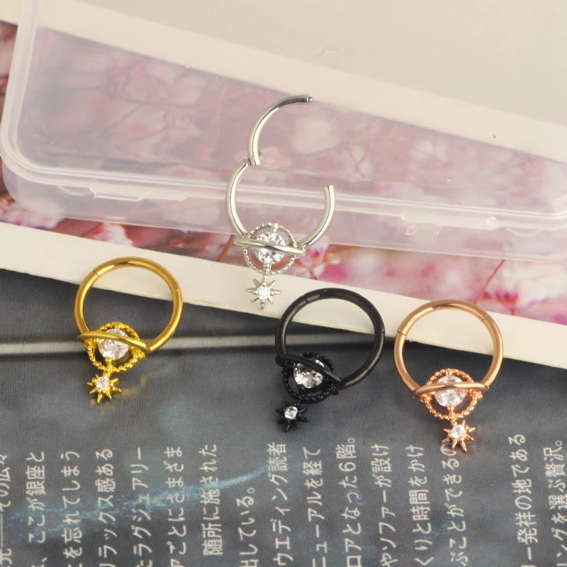 16G Septum Rings Septum Jewelry Septum Piercing Jewelry Cute Snake Butterfly Septum Ring Daith Earrings 4 color mix