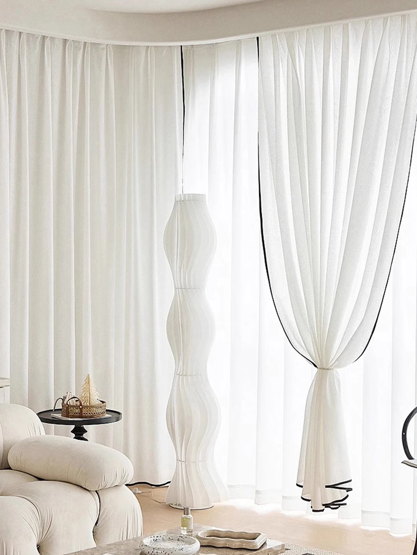 1pc french light   luxury linen mesh black edge small fragrant wind screen window screen 4