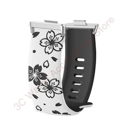 Stylish Printed Strap with Metal Bracelet - Huawei Fit1 (White Black)