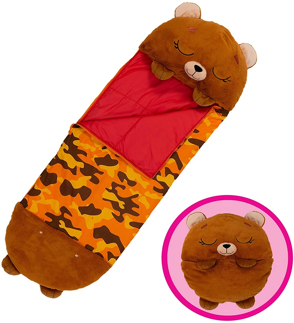 Nature Hike Sleeping Bag Children Plush Pillow Animal Sleepsacks