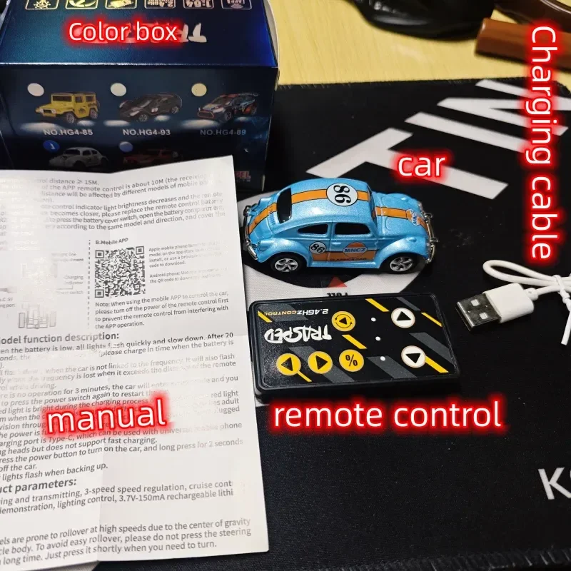 1;64 Desktop Drift Remote Control Small Remote Control Car Toy Wireless Mini Retro Simulation Beetle Alloy Model Boy Toy Car 6