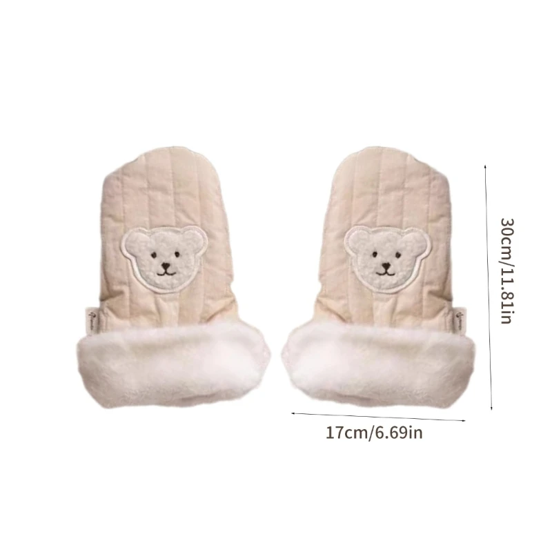 Children's Scooter Gloves Baby Strollers Handmuff Windproof Hand Warmer Soft Warm Mittens for Winter Walks and Shopping