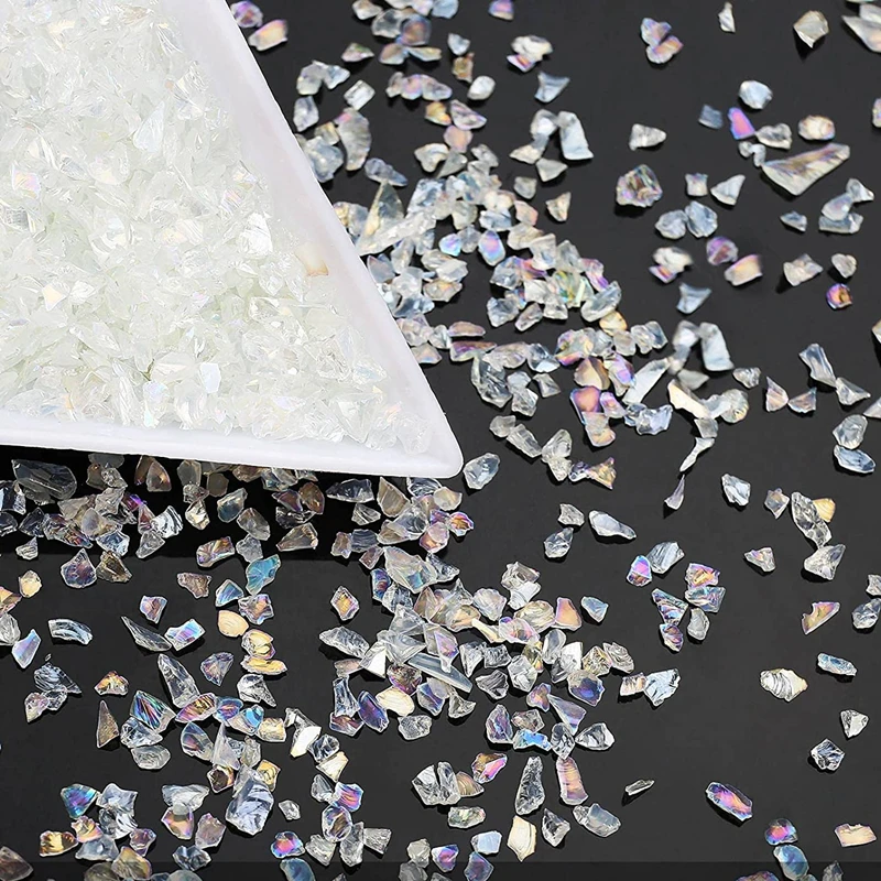 Sparkling Crushed Glass Glitter Fillers for DIY Crafts and Jewelry Making