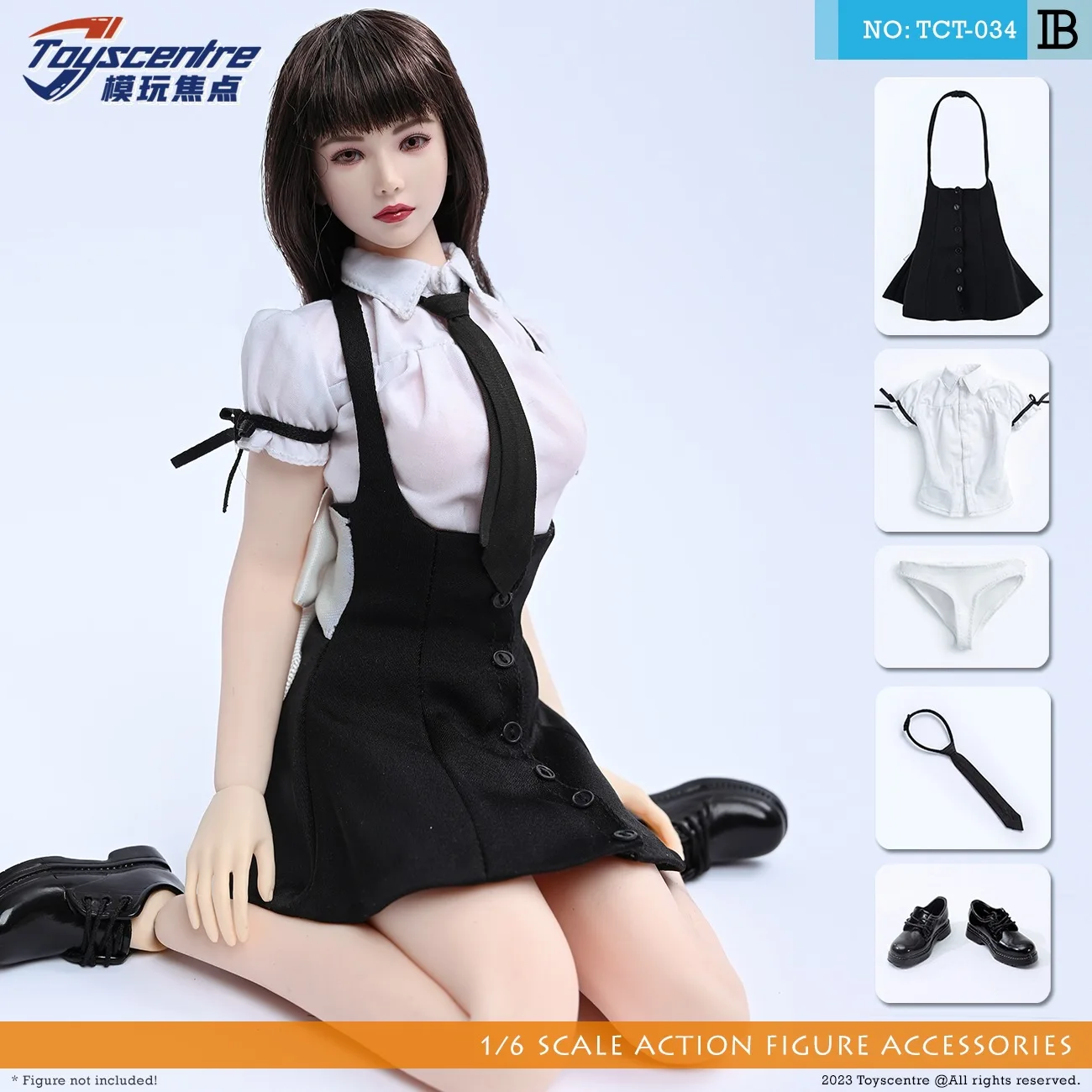 

Toyscentre TCT-034 1/6 Scale School Girl JK Skirt Puff Sleeves Shirt Clothes Model Fit 12'' Female Soldier Action Figure Body