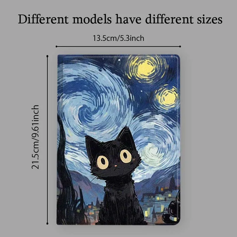 Cartoon Van Gogh Cat Art Tablet Case