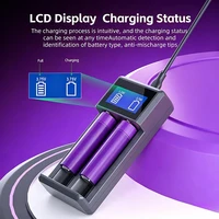 KOSHARE A402 2 Slots LCD Smart Battery Charger For 3.7V 18650 Lithium Rechargeable Batteries Universal With Type-C Port Input 2