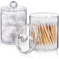Acrylic Makeup Organizer Cotton Swabs Qtip Container Cosmetic Jewelry Cotton Pad Storage Box for Bathroom Organization 1