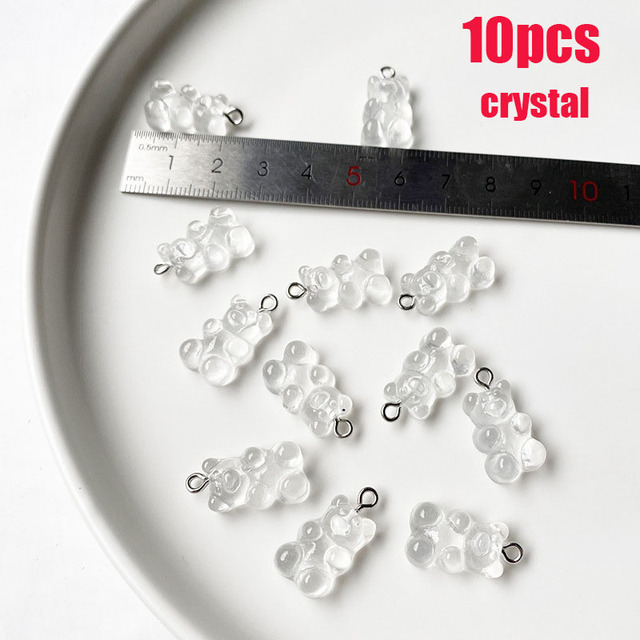 Colorful Gummy Bear Pendant Charms for Necklace Bracelet Diy Earrings Jewelry Bears Valentine's Day Gift 2.1*1.1cm