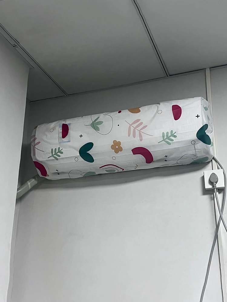 Description Picture 4 of item2pcs Air Conditioner Dust Cover Wall Mounted Fan Universal Minimalist Creative Cartoon Washable Fan Cover Air Conditioner Cover