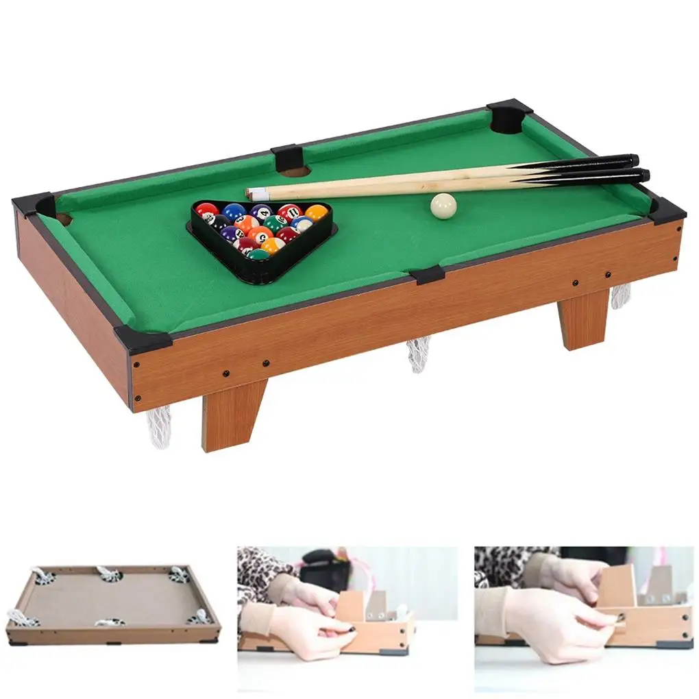 Office Adults Pool Table Set Billiard Rod Balls Desk Assorted Kit 2