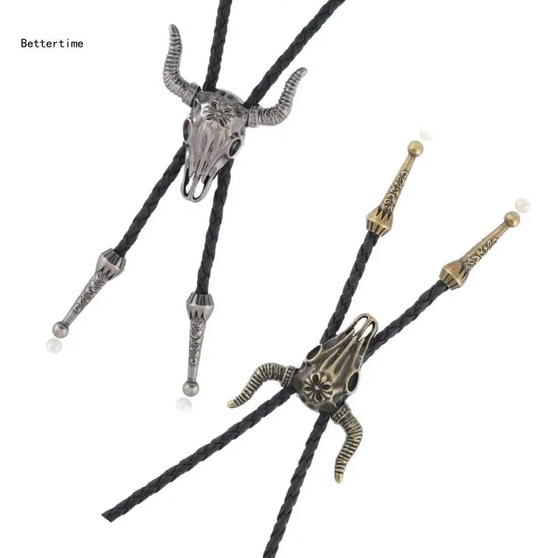 

B36D Девушки Воротник Боло Галстук Кулон Ожерелье Ювелирные Изделия Чокеры Цепи Резьба Бык