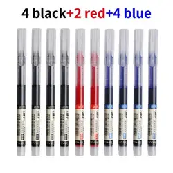 Vibrant 10 - Color Gel Pen Set - Quick - Dry, Large Capacity 0.5mm for Writing & Office Supplies (4 Black 4 Blue 2 Red)