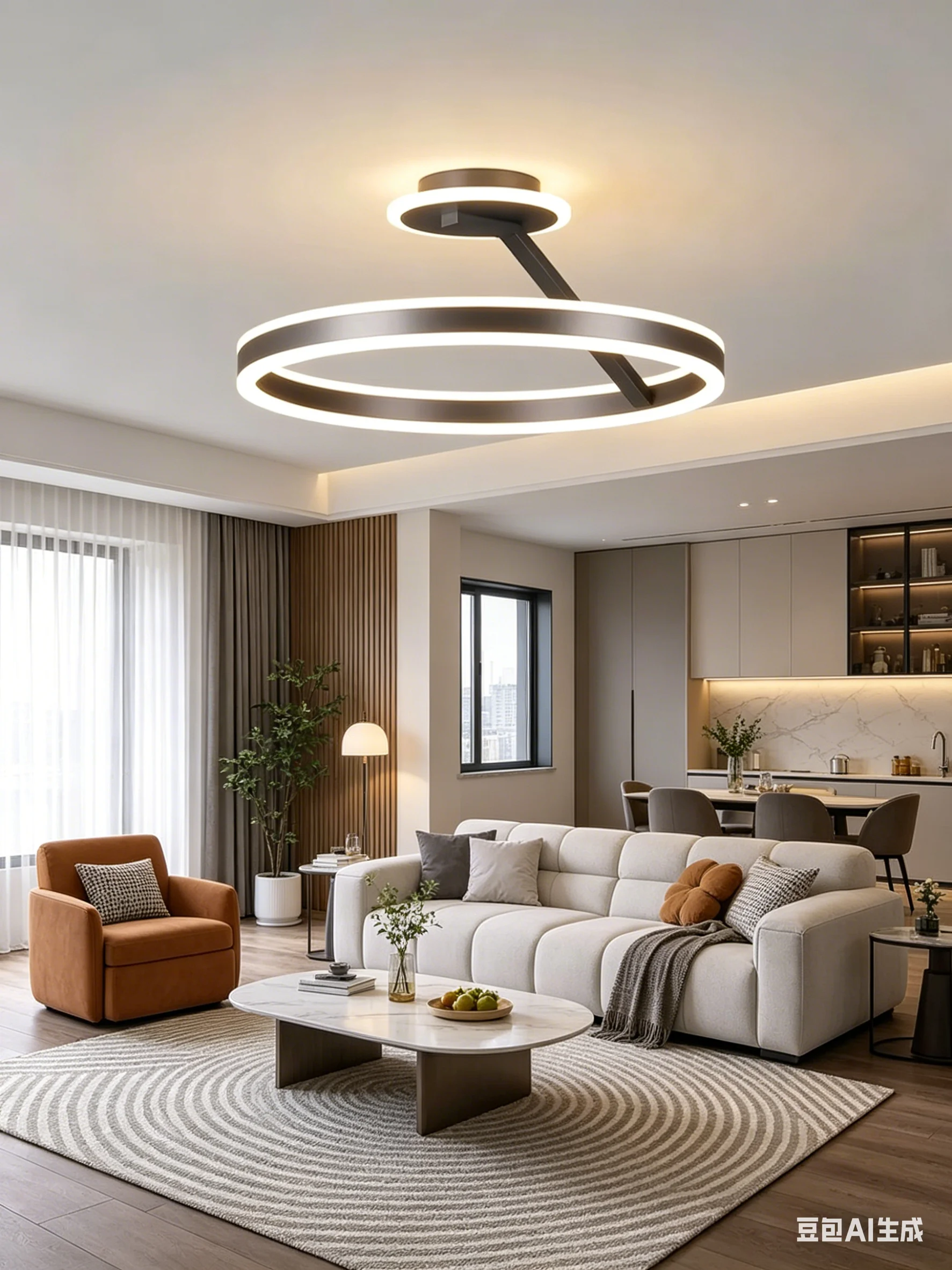 Modern LED Ceiling Chandelier - Dimmable Surface Mounted for Living Bedroom Dining Kitchen, Home Lighting Fixtures Decorative