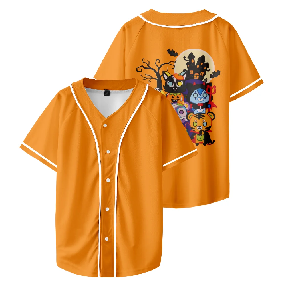 

Бейсбольная Футболка ItsFunneh Krew District для Хэллоуина, мужская и женская футболка с 3D принтом и коротким рукавом, Повседневная Уличная одежда