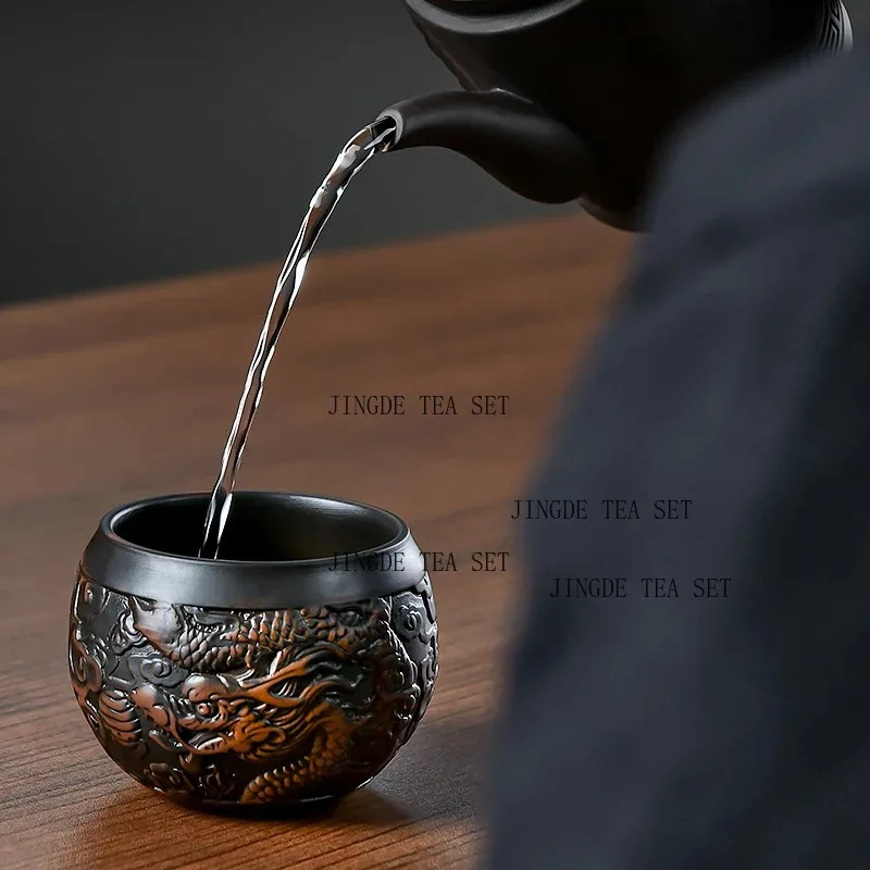Small capacity purple pottery owner's exclusive cup exquisite high-end kung fu tea set for home guests to drink tea cup
