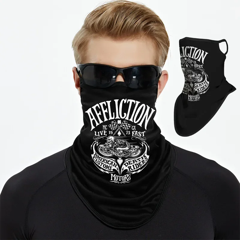 Multi-function Scarf Motorcycle Face Mask Cycling Bandana Earloops Face Balaclava Cover 3D Print Sunscreen Windproof Neck Gaiter 4