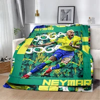 Printed Blanket Picnic Blankets Warm Football player njr Neymares Blanket Soft and Comfortable Blanket Home Travel Birthday Gift 1