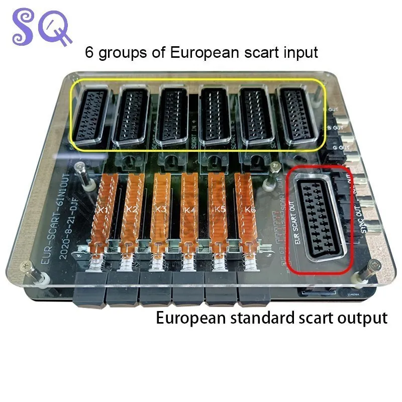 Retro Scart Switch 6 in 1 Output Video Mini Distributor