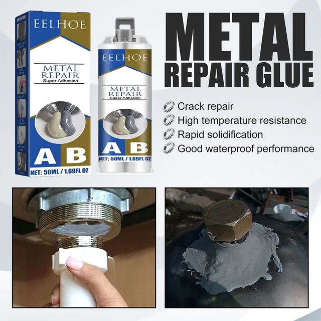 Metal Repair Glue Foundry Glue Waterproof High Temperature Welding, Easy to Use Castings Glue for Repairing Defects Abrasion Scratch Castings 100ml