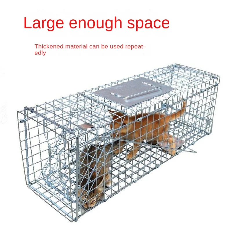

Foldable Reusable Humane Live Animal Trap for Small Dogs Raccoons Cats Groundhogs Opossums Fox Super Large 1-Door Mousetrap