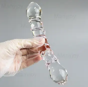 Pink Crystal Glass Dildo Artificial Penis Butt Vaginal Anal Plug G Spot Stimulation Ball Beads Masturbator for Women Gay Sex Toy 6