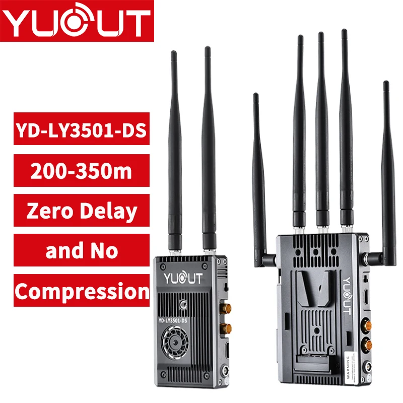 YUOUT YD-LY3501-DS HDMI SDI 무선 비디오 변속기 지지대, 다중 수신 시작, 350m HD 1080P