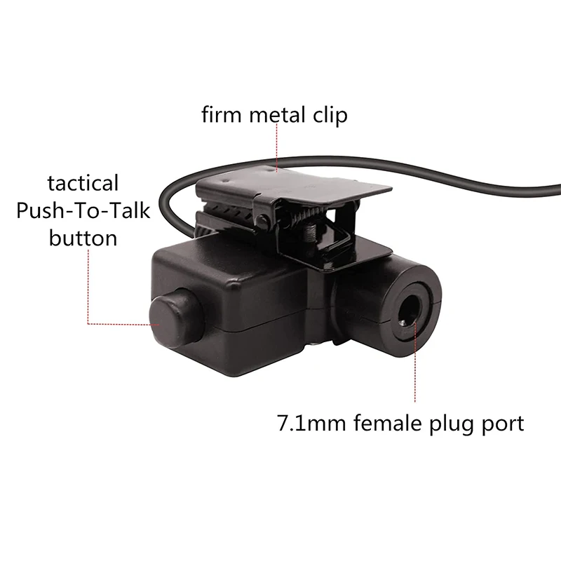RISENKE-Walkie Talkie Adapter Headset Cable, U94, for UV-3R, UV-5R, BF-888S, Kenwood TK-308, TK-320, TK-2312, TK-3212