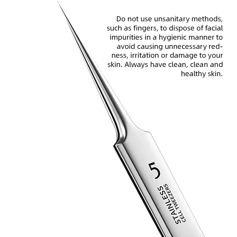 3Pcs Ultra Fine No 5 Cell Pimples Black Head Clip Tweezers Beauty Salon Special Scraping Closing Artifact Acne Needle Tool Stain
